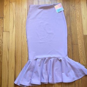 Misguided Lightweight Scuba Midi Skirt Pink US 4